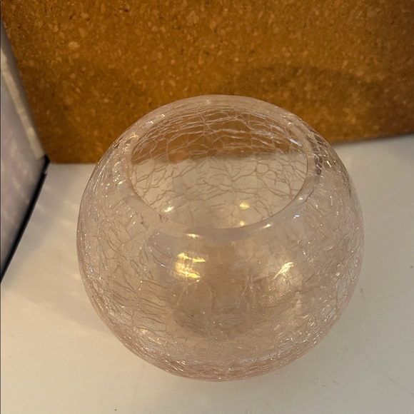 Crackle Glass Pink Vase - Picture 2 of 5